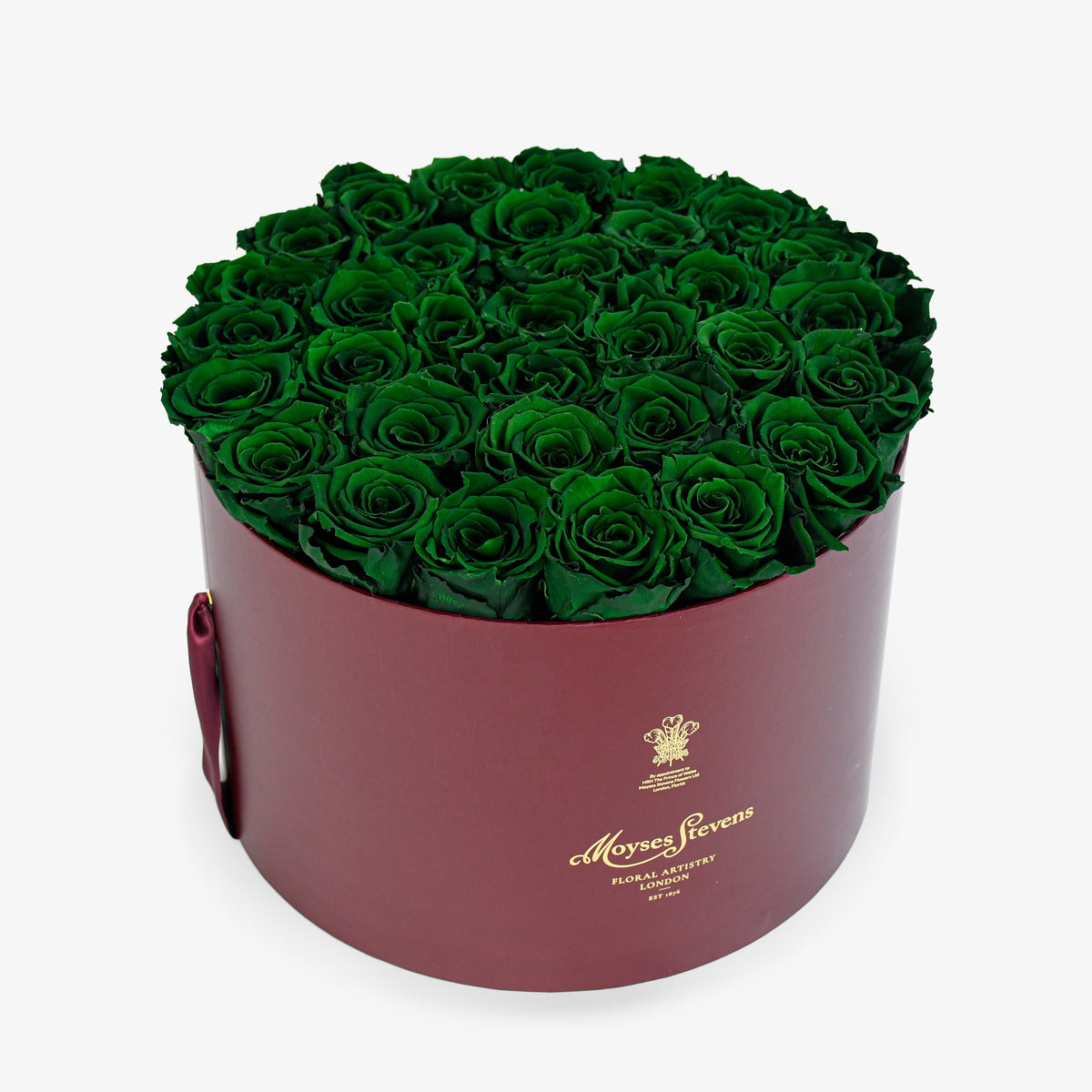 Preserved Green Roses Hatbox
