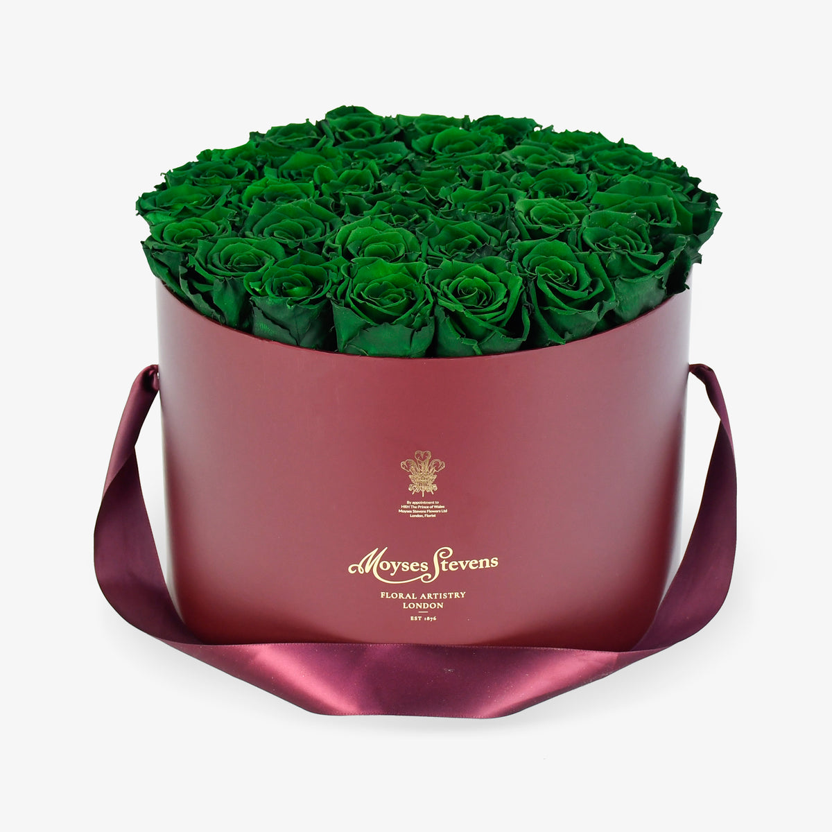 Preserved Green Roses Hatbox